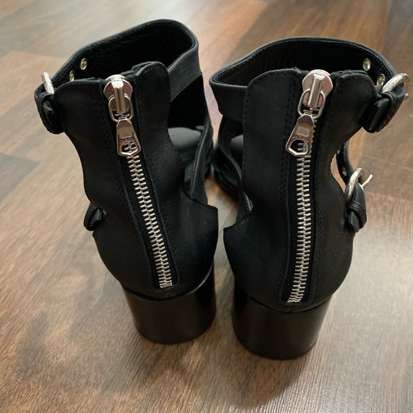 Rag Bone  N.York Italian Made Bloch Heels Ankle Wrap Sandals Size 40 - Picture 7 of 14